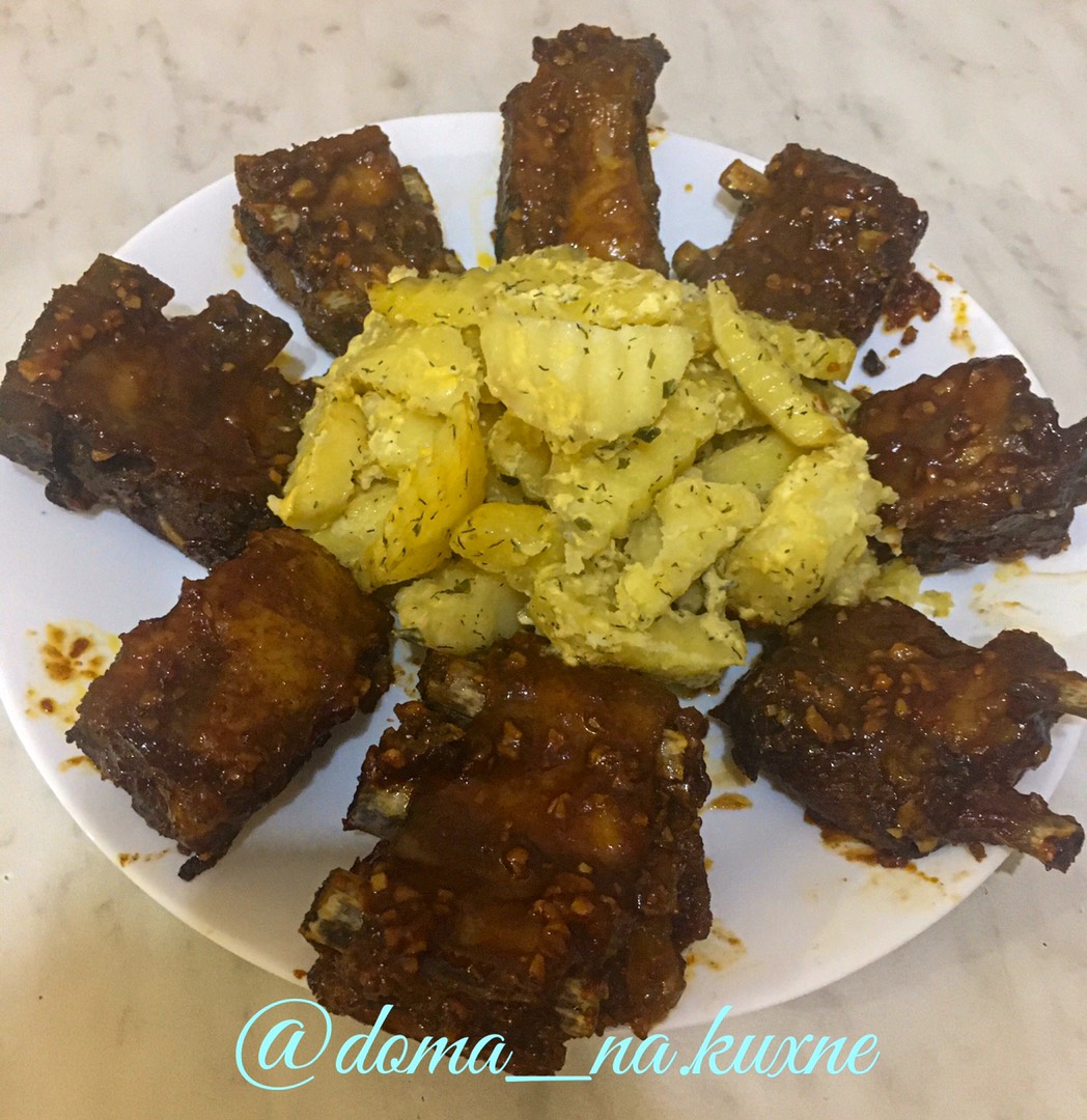 Рёбрышки барбекю🤤в духовке😋