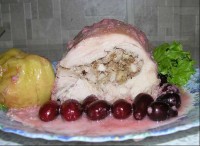Индейка, фаршированная печенью