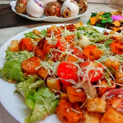 Салат "Цезарь" с креветками