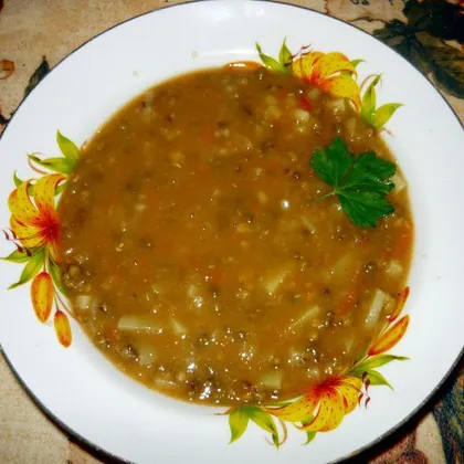 Постный суп с чечевицей (или машем)