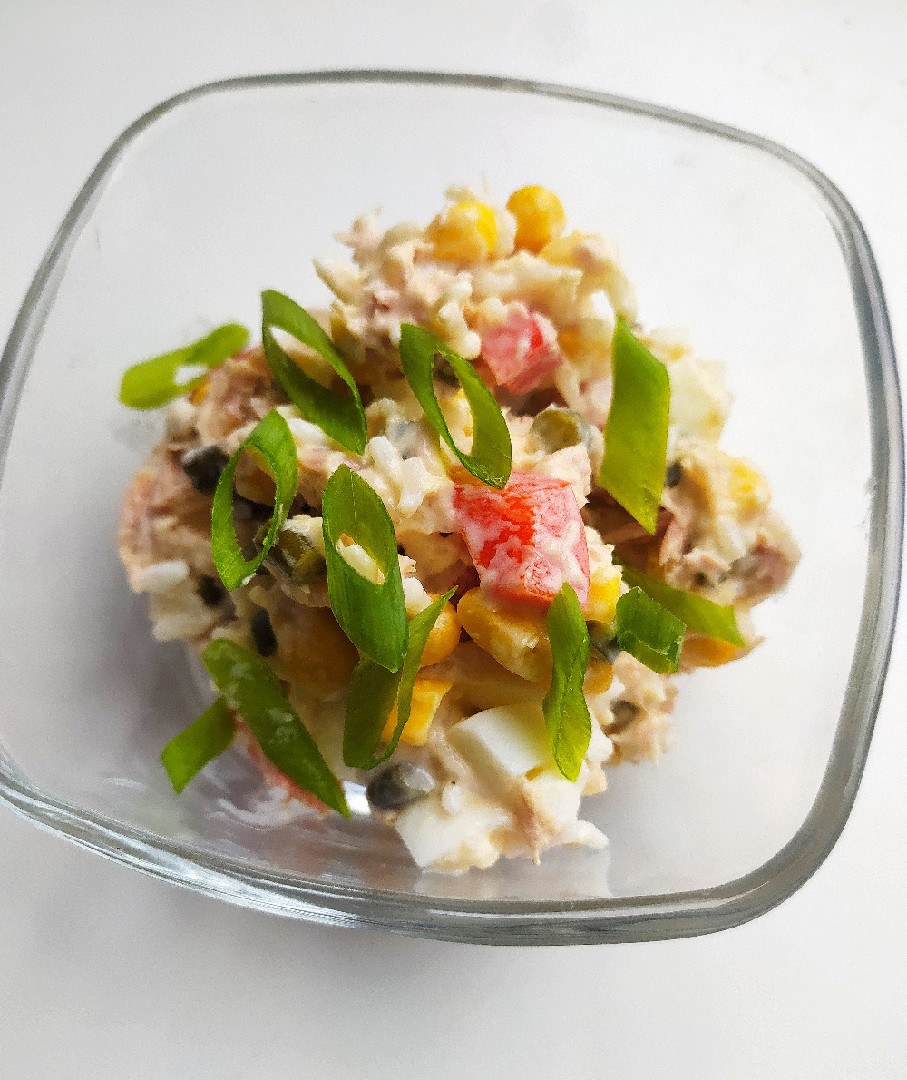 Салат с тунцом и рисом - рецепт автора Кулинарная семья