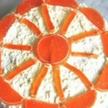 Торт «Солнечный круг» с творожным кремом