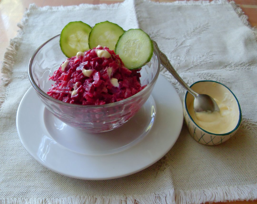 Винегрет со свежим огурцоми горчичной заправкой #кулинарный марафон