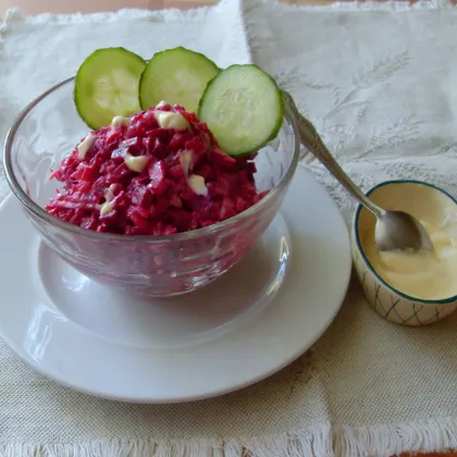 Винегрет со свежим огурцоми горчичной заправкой #кулинарный марафон