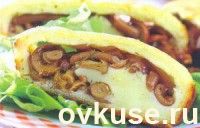 Постный грибной рулет с картоф