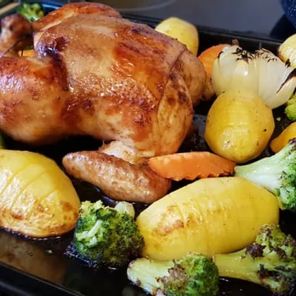 Курица в духовке//Курица запеченная в духовке с овощами