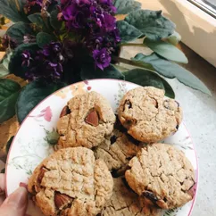 Овсяное печенье с орехами и клюквой