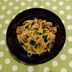 Паста с куриными желудками в сковороде Вок 🍜