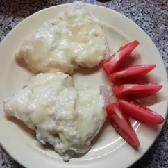 Морской язык запечённый с сыром