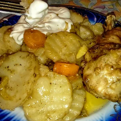 Куриные бедрышки и голени с картошкой в духовке #непп