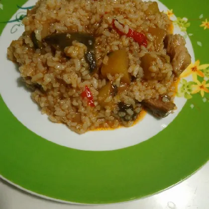 Рис с мясом и овощами