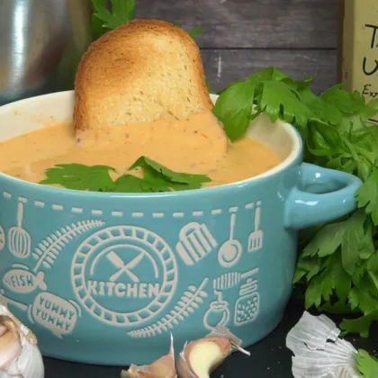 Крем суп с баклажанами и творожным сыром🥣🍅🍆