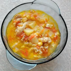 Куриный суп с кукурузой