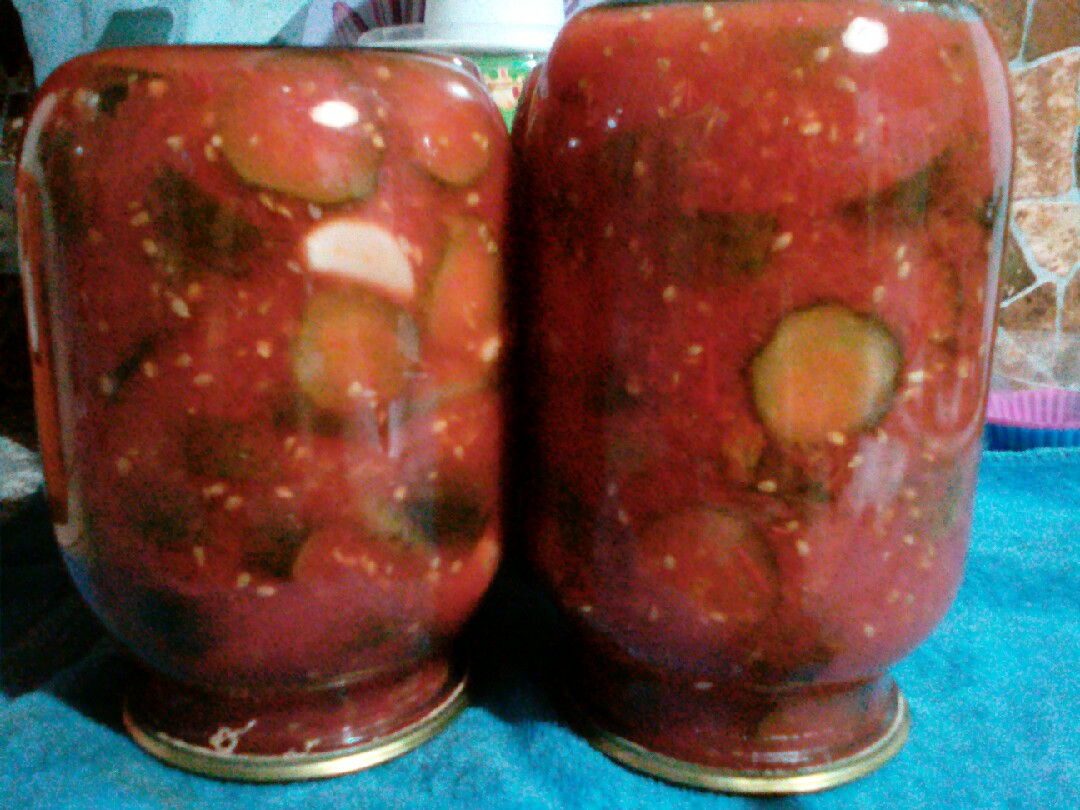 Солёные огурцы в томате на зиму #Заготовкиназиму