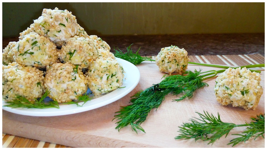 Шарики из Куриной Грудки с Сыром и Арахисом // Холодная закуска