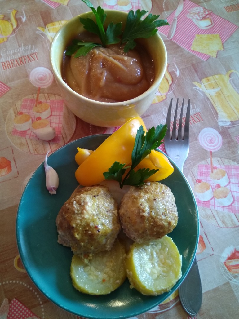 Пюре из запеченных овощей с перцем и чесноком(замена кетчупа)