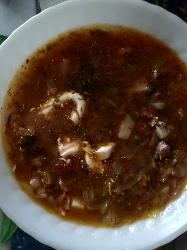 Борщ из свежей капусты