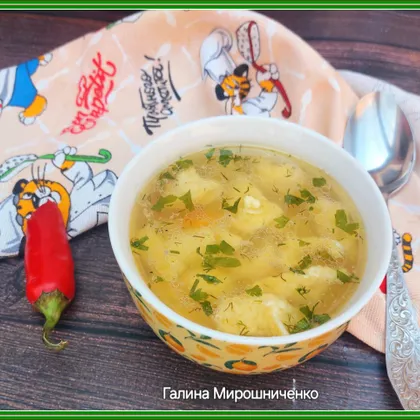 Суп с клецками на майонезе