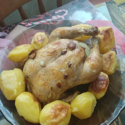 Цыпленок в фольге с картофелем