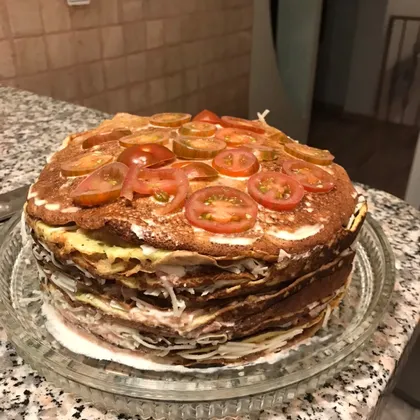 Кабачково-печеночный торт