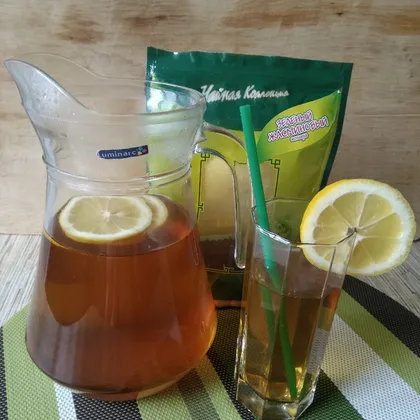 Холодный зелёный чай с лимоном     #кулинарныймарафон