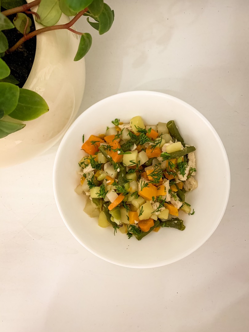 Овощное рагу с курицей