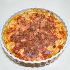 Киш с ветчиной и фетой. Paprika-Quiche mit Feta