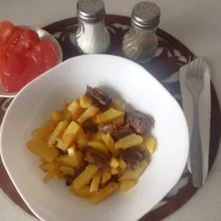 Сердце говяжье тушёное с овощами