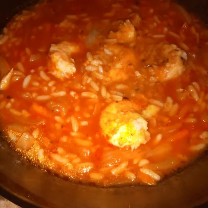 Суп томатный с жариными криветками