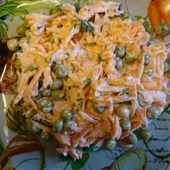 Салат из моркови 🥕 с зелёным горошком