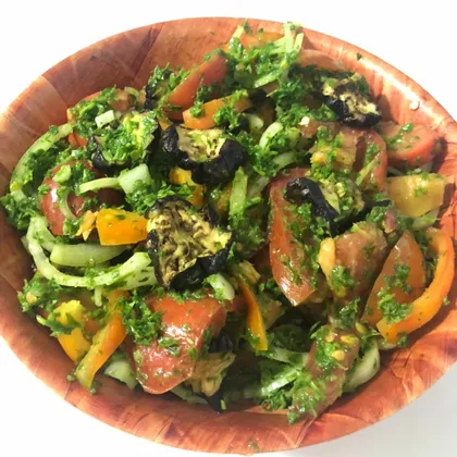 Тёплый салат из овощей с маринадом