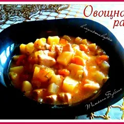 Овощное рагу с мясом в мультиварке