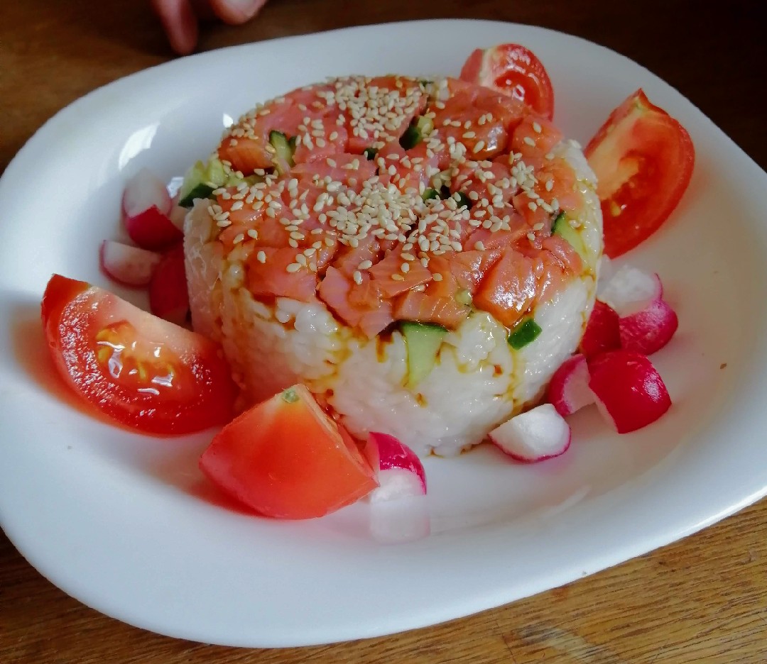 Рис с сёмгой