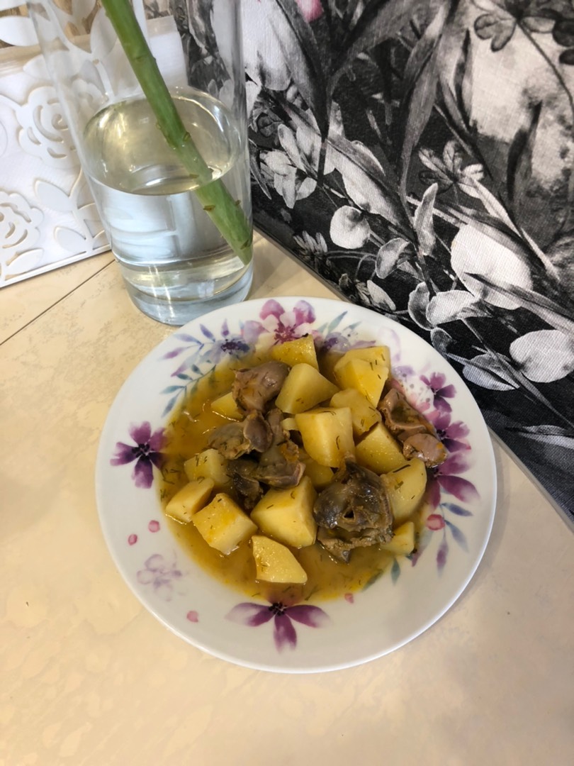 Куриные желудочки с картошкой рецепт с фото, как приготовить на malino-v.ru