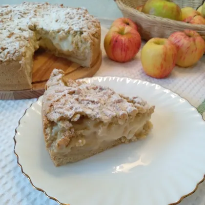 Шарлотка по-польски или Яблочный пирог с заварным кремом