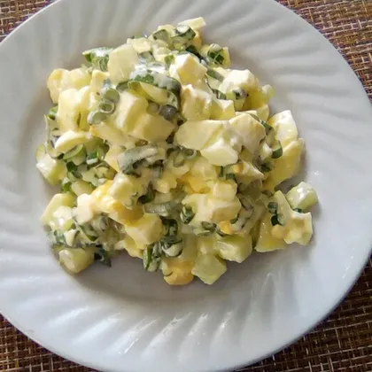 Салат из лука, яиц и огурцов "Весенний" #кулинарныймарафон