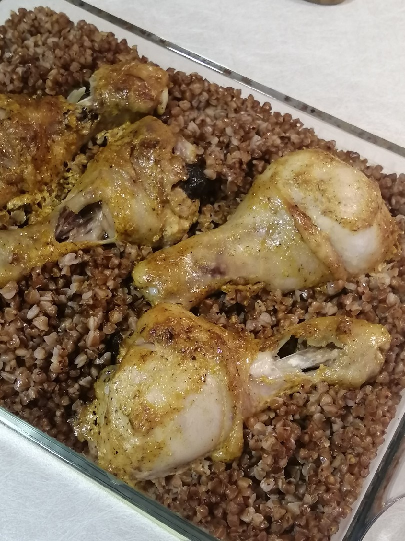 Гречка с курицей в духовке