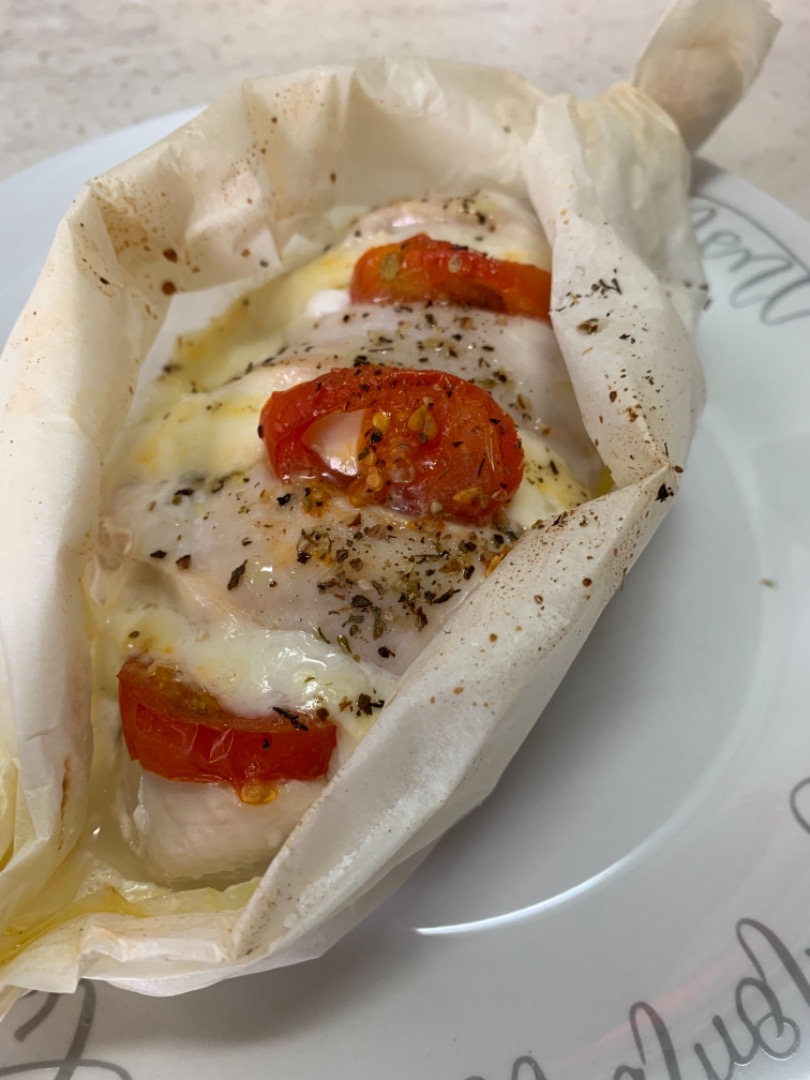 Запечённая куриная грудка с моцареллой