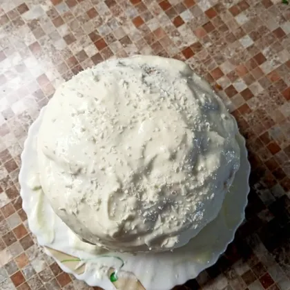Тортик с творожным кремом и кокосовым вкусом