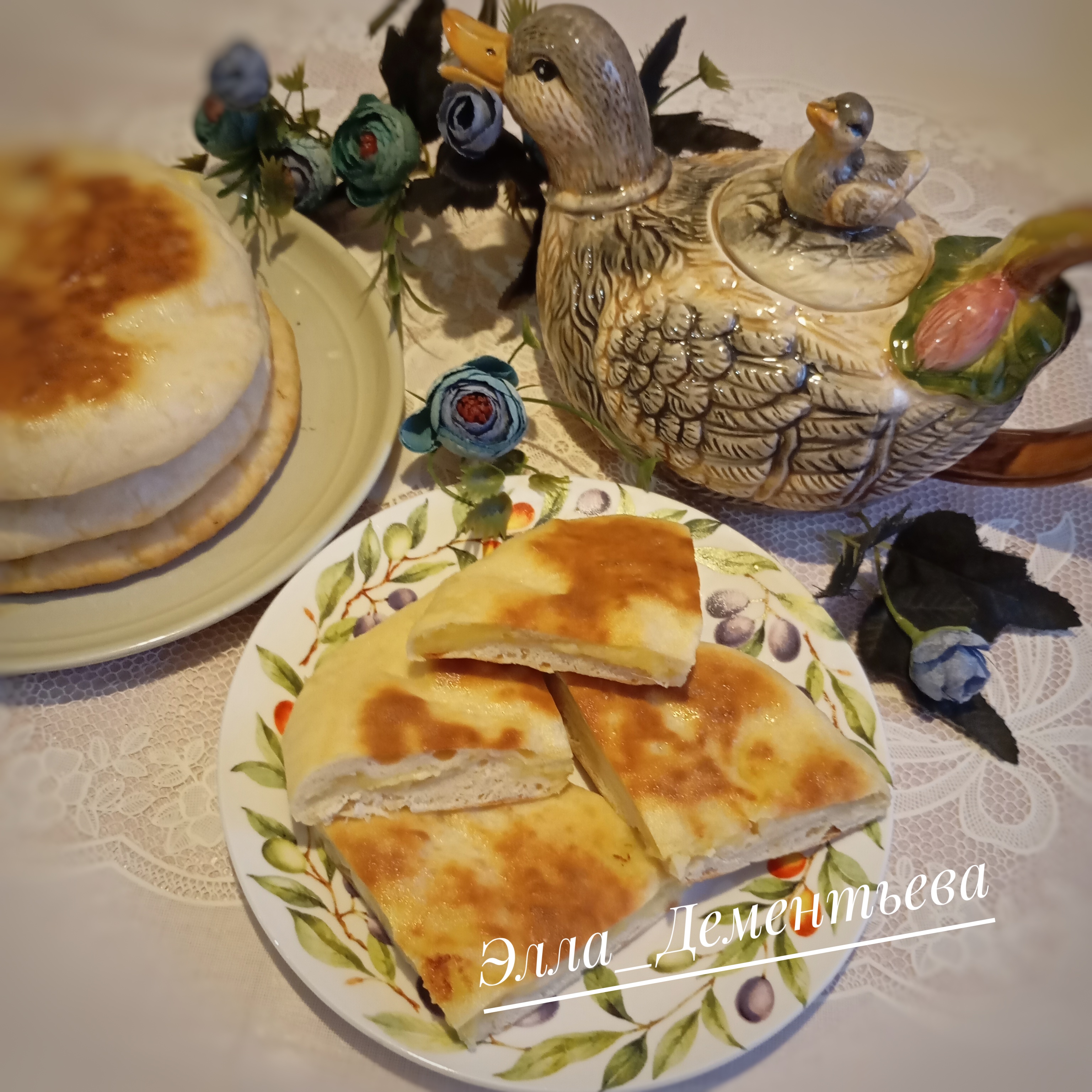 Хачапури с картофелем и сыром (тесто на кефире)