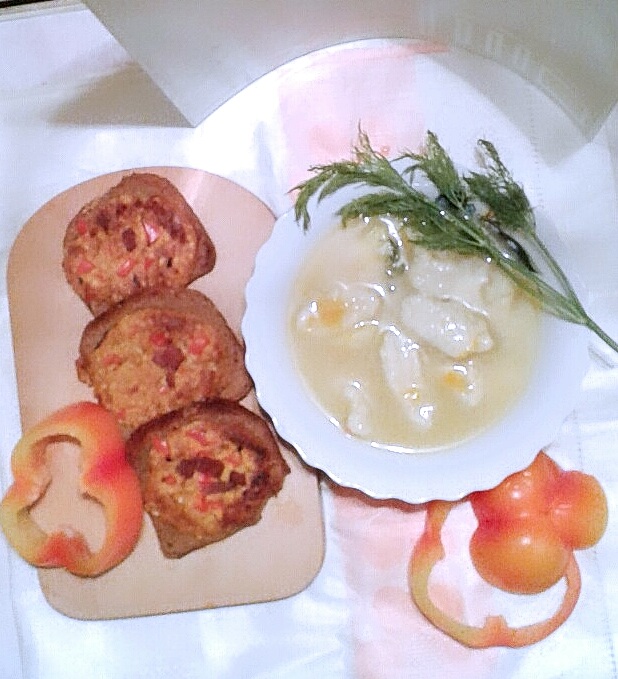 Ньокки  с тыквой  на курином бульоне