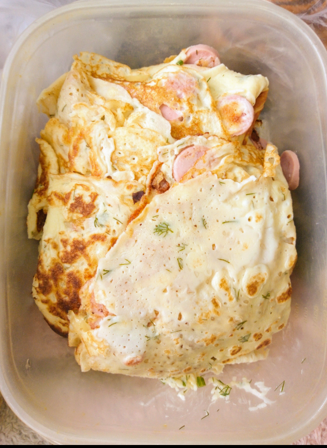 Яичница с сосиской
