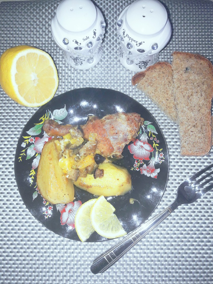 Утка с овощами в духовке 🍆🥔🎃🍗