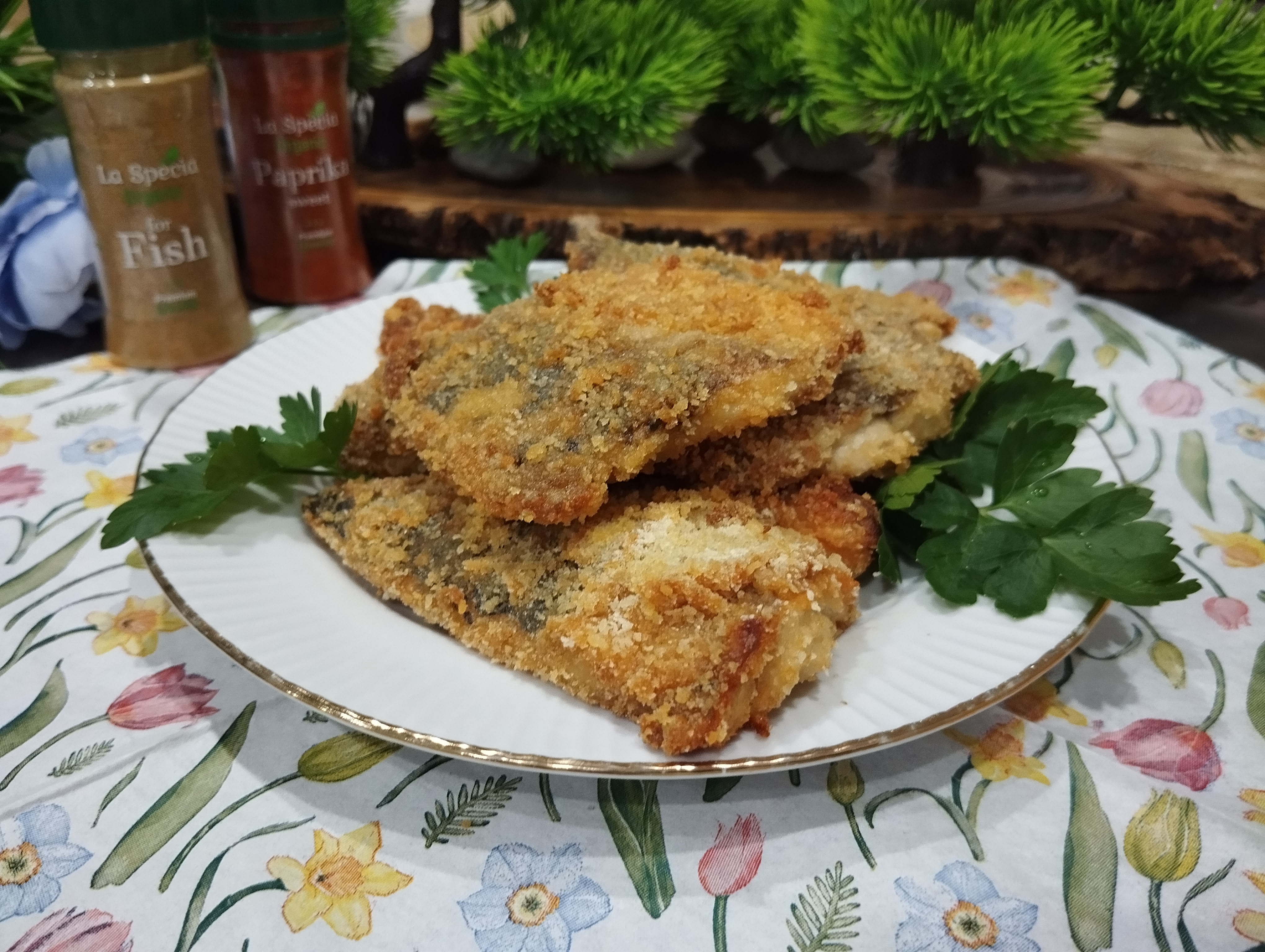Скумбрия запечённая в панировочных сухарях