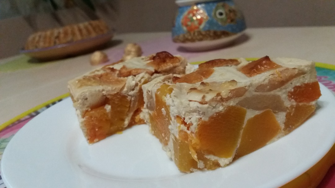 Десертная запеканка с тыквой и яблоками