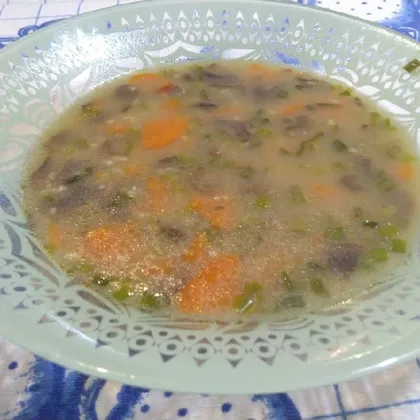 Овсяный суп с грибами