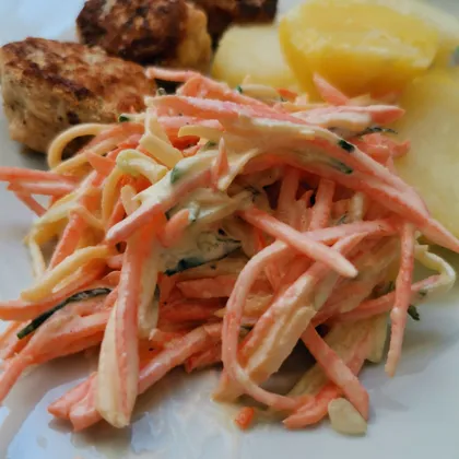Салат из репы, огурца и моркови