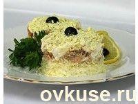 Салат-торт с сайрой