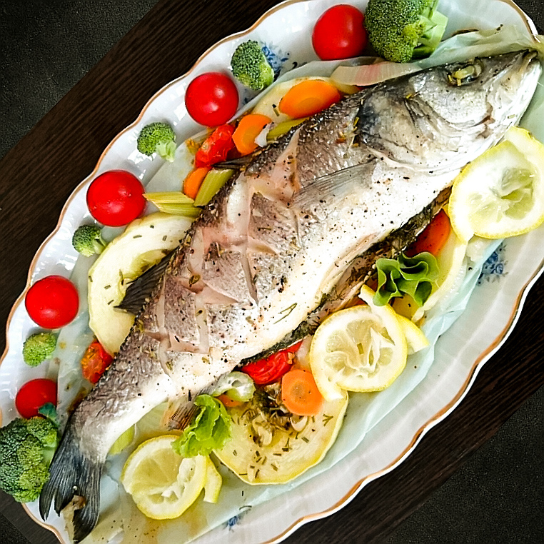 Рецепт ленки. Рыба на овощной подушке.