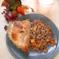 Гречка с курицей в духовке